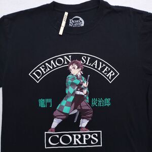 Demon Slayer Casual Graphic Short Sleeve T Shirt Mens Size Large L Black
